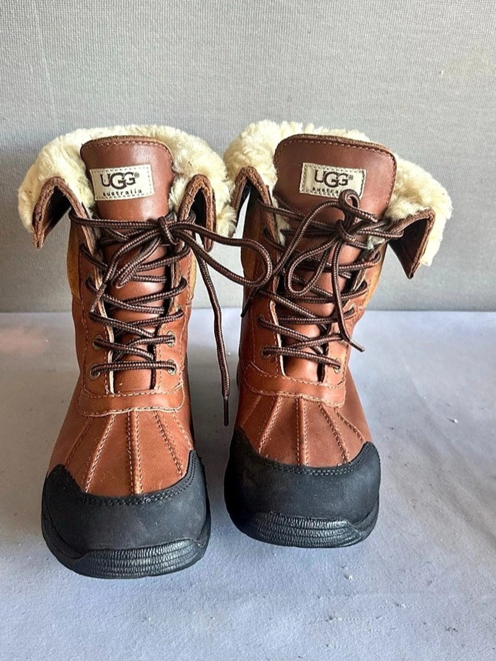 UGG S/N 5521 Shearling Winter Boots Brown & Black US 7